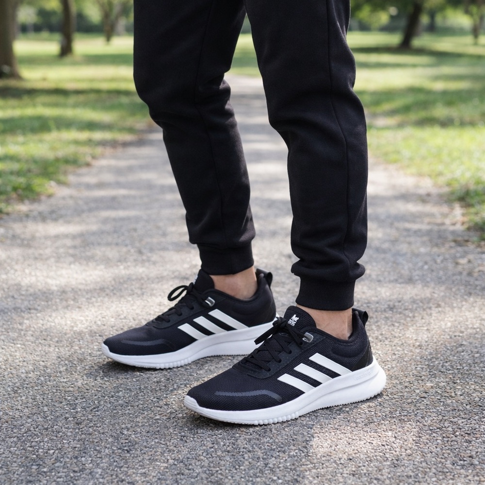 Adidas Cloudfoam Running Shoes Men’s 11.5 Black White GW2396 Athletic Sneaker